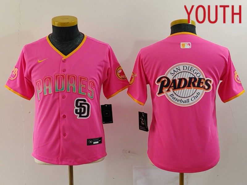Youth San Diego Padres Blank Pink Joint Name 2024 Nike MLB Jersey style 3->youth mlb jersey->Youth Jersey